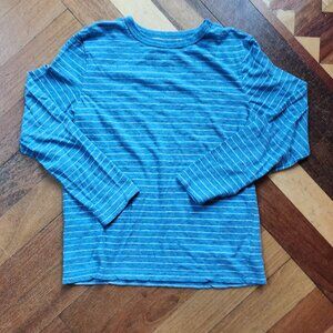 Cat & Jack Blue/White Striped Scoop Neck Sweater Size Large 10/12